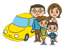 自動車保険－家族イラスト